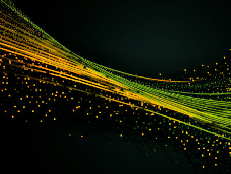 Abstract sci-fi green and yellow background, concept of digital future., AIの素材