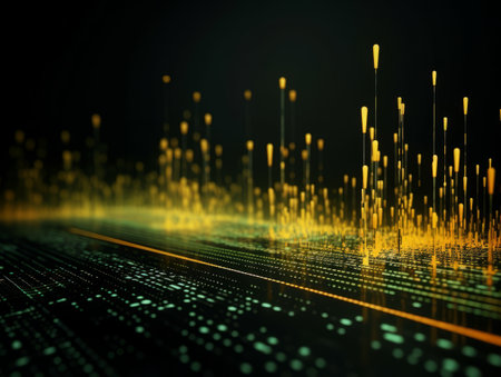 Abstract sci-fi green and yellow background, concept of digital future., AIの素材