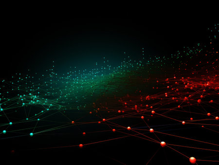 Abstract sci-fi green and red background, concept of digital future., AIの素材