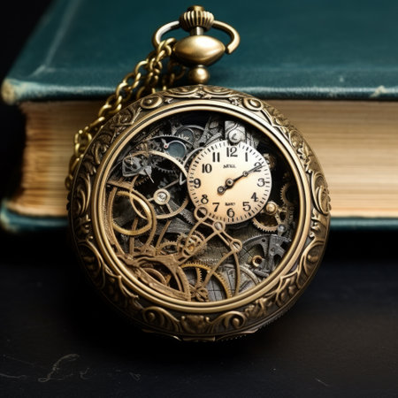 Mechanical pocket watch on chain, AIの素材