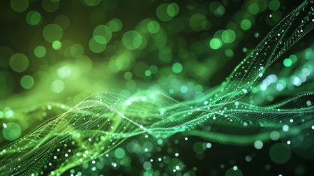 Futuristic technology innovation green 3D background. AIの素材
