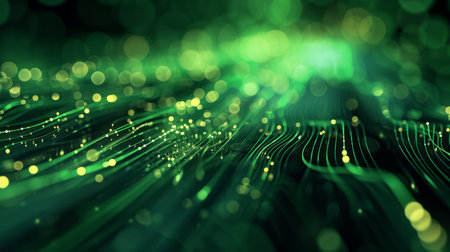 Futuristic technology innovation green 3D background. AIの素材