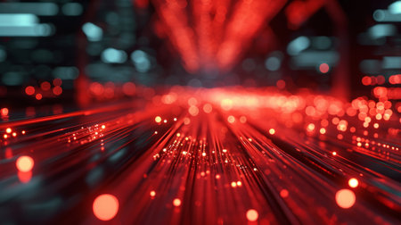 Futuristic technology innovation red 3D background. AIの素材