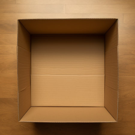 Open cardboard box top view. AIの素材