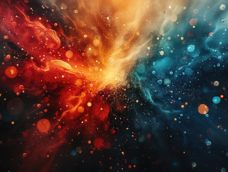 A vibrant space scene featuring an abundance of stars and cosmic dust, creating a visually captivating spectacle.の素材