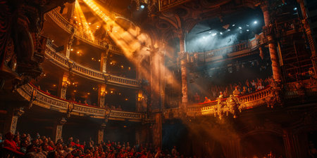 man speaks passionately on stage in a large auditorium, captivating the diverse audience in attendance.の素材