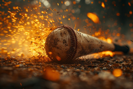 A baseball striking another baseball with a bat, creating a dynamic and energetic collision between the two objects.の素材