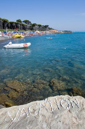 Vacation at the coast of the mediterranean sea in Italyのeditorial素材