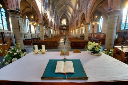 HDR picture of an interior of a catholic church in The Netherlands