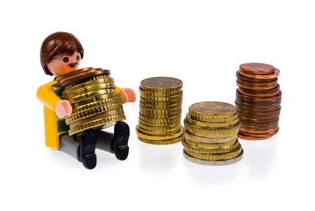 A man with his money after he is retiredの写真素材