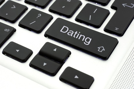 Dating button on the keypad of a laptop