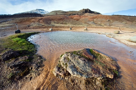 Geothermal hot water at the geysir destrict in Icelandの写真素材