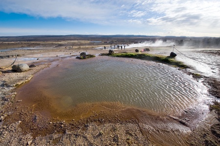 Geothermal hot water at the geysir destrict in Icelandの写真素材
