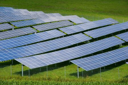 Sunpanels in a field in southern Germany