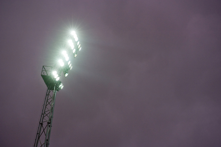 A spotlight in a soccer stadiumの写真素材