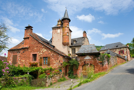 All the houses in the small picturesque city of Collonges la Rouge in France are built with red bricksのeditorial素材