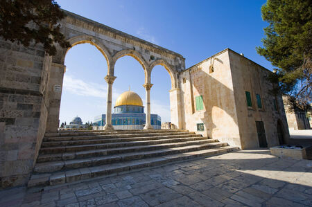 Dome of the rock on the Temple Mount in Jerusalemの写真素材