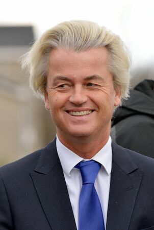 ALMELO, NETHERLANDS - MARCH 02, 2015: : Portrait of political leader Geert Wilders of the Dutch center right party PVVのeditorial素材