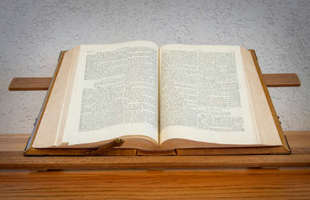 Old bible on a table, in a baptist churchの写真素材
