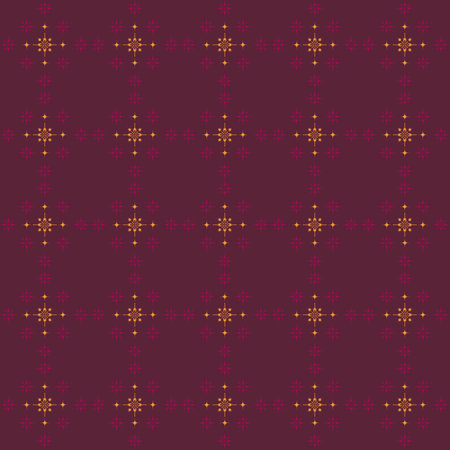 Winter seamless pattern of snowflakes grouped into rhombuses with a space between themのイラスト素材