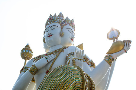 Brahma Statue in Thailand Templeの写真素材