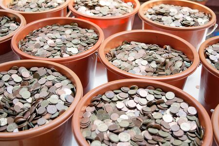 Satang Coin and Thai Baht Coin for Philanthropyの写真素材