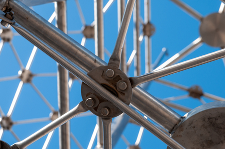 Modern Art, hexagon sphere, steel constructionの写真素材