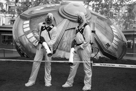 A general view of the atmosphere during the FOX's 'The X-Files' UFO sighting and premiere episode screening held at the Grove in Los Angeles, USA on January 22, 2016.のeditorial素材