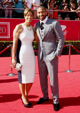 Matt Kemp and Judy Henderson at the 2012 ESPY Awards held at the Nokia Theatre L.A. Live in Los Angeles on July 11, 2012.のeditorial素材