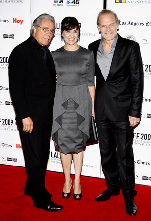 HOLLYWOOD, CA - OCTOBER 11, 2009: Lluis Homar, Blanca Portillo and Edward James Olmos at the 13th Annual Los Angeles Latino International Film Festival Opening Gala held at the Grauman's Chinese Theater in Hollywood, USA on October 11, 2009.のeditorial素材