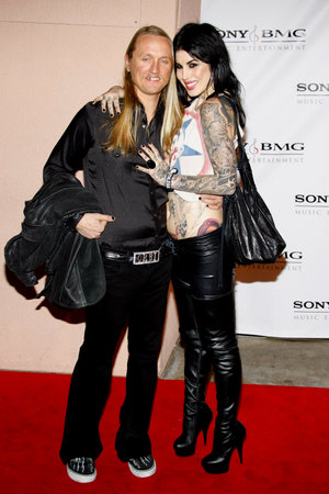 Alec 'Orbi' Orbison and Kat Von D at the 2008 Sony/BMG Grammy After Party held at the Beverly Hills Hotel in Beverly Hills on February 10, 2008.のeditorial素材