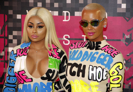 Amber Rose and Blac Chyna at the 2015 MTV Video Music Awards held at the Microsoft Theater in Los Angeles, USA on August 30, 2015.のeditorial素材