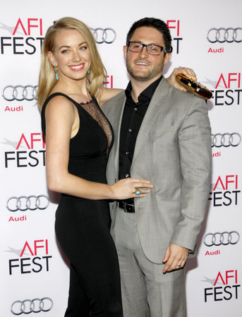 Sara Lindsey and Mike Ciulla at the AFI FEST 2015 Centerpiece Gala premiere of 'Concussion' held at the TCL Chinese Theatre in Hollywood, USA on November 10, 2015.のeditorial素材