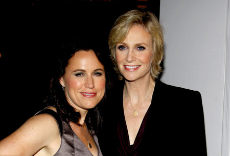 Jane Lynch and Lara Embry at the 22nd Annual Producers Guild Awards held at the Beverly Hilton hotel in Beverly Hills, USA on January 22, 2011.のeditorial素材