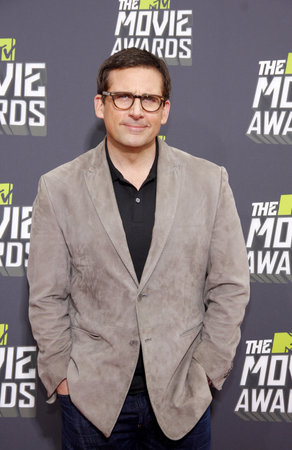 Steve Carell at the 2013 MTV Movie Awards held at the Sony Pictures Studios in Los Angeles, USA on April 14, 2013.のeditorial素材