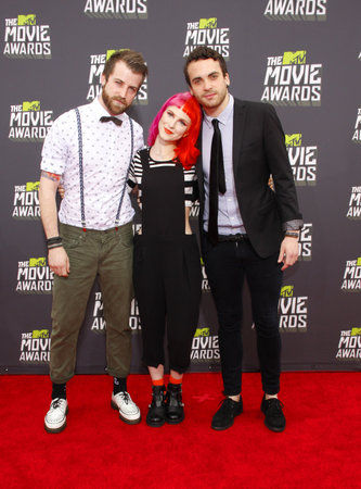 Paramore at the 2013 MTV Movie Awards held at the Sony Pictures Studios in Los Angeles, USA on April 14, 2013.のeditorial素材