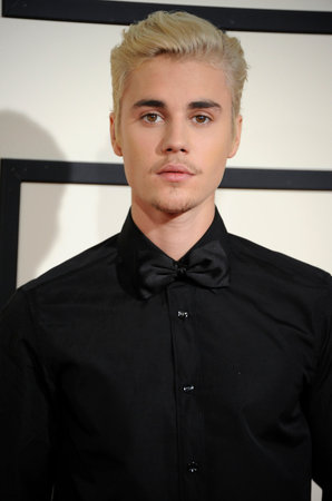 Justin Bieber at he 58th GRAMMY Awards held at the Staples Center in Los Angeles, USA on February 15, 2016.のeditorial素材