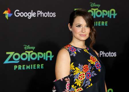 Katie Lowes at the Los Angeles premiere of 'Zootopia' held at the El Capitan Theater in Hollywood, USA on February 17, 2016.のeditorial素材