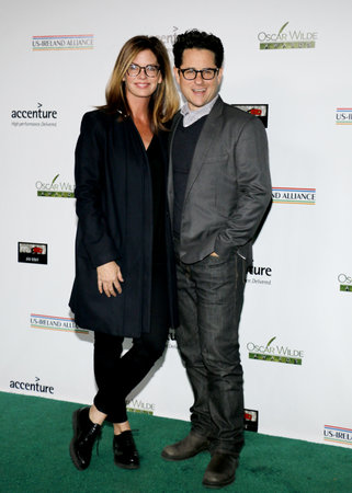 J.J. Abrams and Katie McGrath at the 2016 Oscar Wilde Awards held at the Bad Robot in Santa Monica, USA on February 25, 2016.のeditorial素材