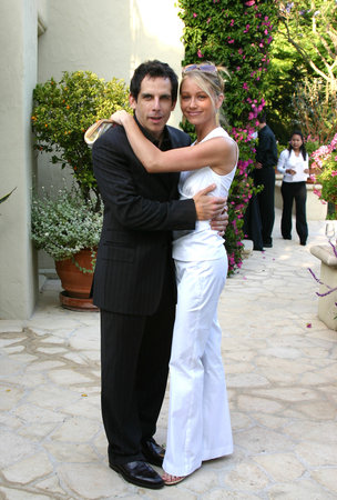 Ben Stiller and Christine Taylor at the 2004 Wine Tasting Event: Vintage Hollywood held at the Private residence in Brendwood on June 5, 2004.のeditorial素材