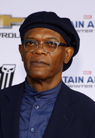 Samuel L. Jackson at the Los Angeles premiere of "Captain America: The Winter Soldier" held at the El Capitan Theatre in Los Angeles, USA on March 13, 2014.のeditorial素材