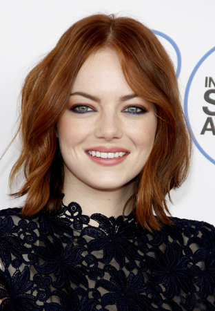 Emma Stone at the 2015 Film Independent Spirit Awards held at the Santa Monica Beach in Santa Monica on February 21, 2015.のeditorial素材
