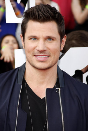 Nick Lachey at the 2014 MTV Movie Awards held at the Nokia Theatre L.A. Live in Los Angeles, USA on April 13, 2014.のeditorial素材