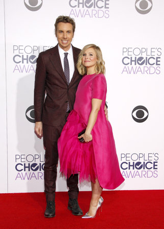 Dax Shepard and Kristen Bell at the 41st Annual People's Choice Awards held at the Nokia L.A. Live Theatre in Los Angeles on January 7, 2015.のeditorial素材