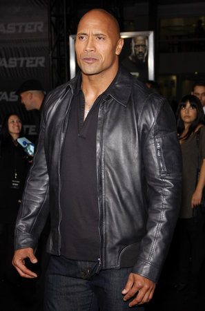 Dwayne Johnson at the Los Angeles premiere of 'Faster" held at the Grauman's Chinese Theater in Hollywood on November 22, 2010.のeditorial素材