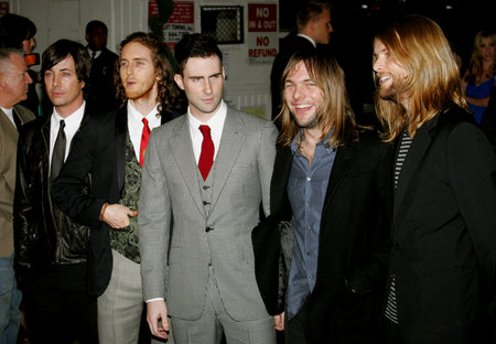 Adam Levine and Maroon 5 at the Global Green USA Pre-Oscar Celebration to Benefit Global Warming held at the The Avalon in Hollywood, USA on February 21, 2007.のeditorial素材