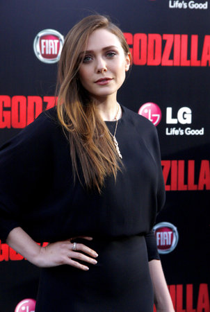 Elizabeth Olsen at the Los Angeles premiere of 'Godzilla' held at the Dolby Theatre in Los Angeles, USA on May 8, 2014.のeditorial素材