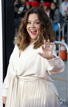 Melissa McCarthy at the Los Angeles premiere of 'The Boss' held at the Regency Village Theatre in Westwood, USA on March 28, 2016.のeditorial素材