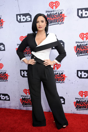 Demi Lovato at the 2016 iHeartRadio Music Awards held at the Forum in Inglewood, USA on April 3, 2016.のeditorial素材