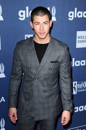 Nick Jonas at the 27th Annual GLAAD Media Awards held at the Beverly Hilton Hotel in Beverly Hills, USA on April 2, 2016.のeditorial素材